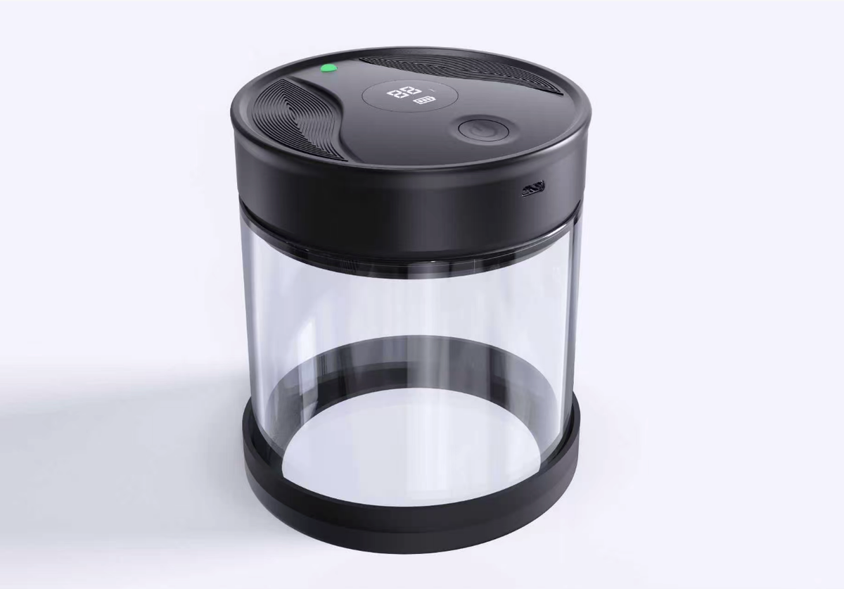 maycofee Electric Vacuum Coffee Canister, 2.0L Glass Airtight Food Storage Container