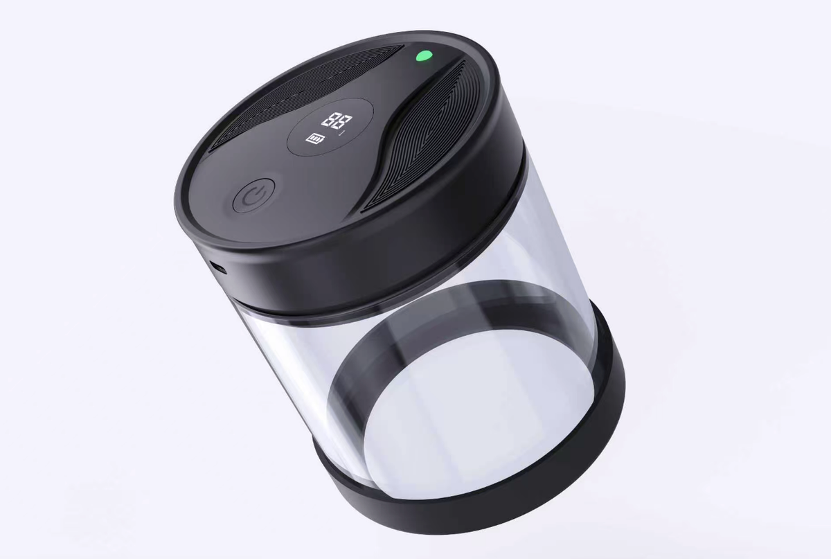 maycofee Electric Vacuum Coffee Canister, 2.0L Glass Airtight Food Storage Container